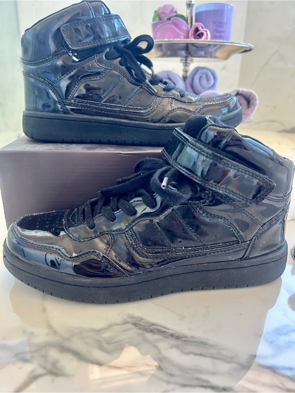 Women's  High-Top Patent Sneaker - size 9